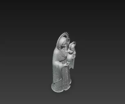 3D Virgin Mary Statue Model Holy Christmas Art 3D print model_12