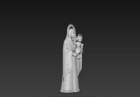 3D Virgin Mary Statue Model Holy Christmas Art 3D print model_3