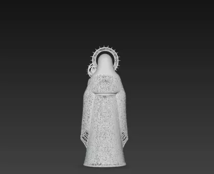 3D Virgin Mary Statue Model Holy Christmas Art 3D print model_6