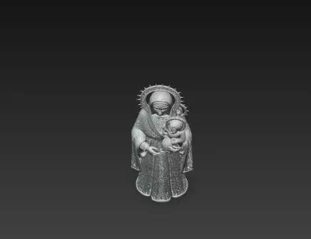 3D Virgin Mary Statue Model Holy Christmas Art 3D print model_11