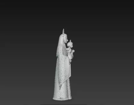 3D Virgin Mary Statue Model Holy Christmas Art 3D print model_4