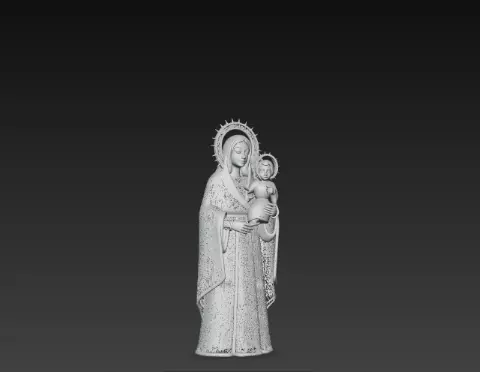 3D Virgin Mary Statue Model Holy Christmas Art 3D print model_2