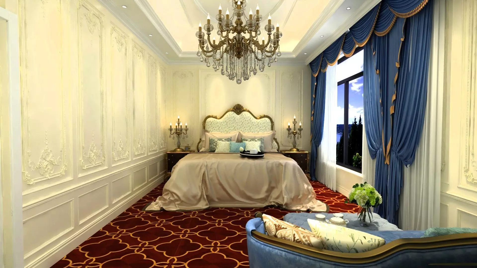 Bedroom in Royal Style  3D model_1
