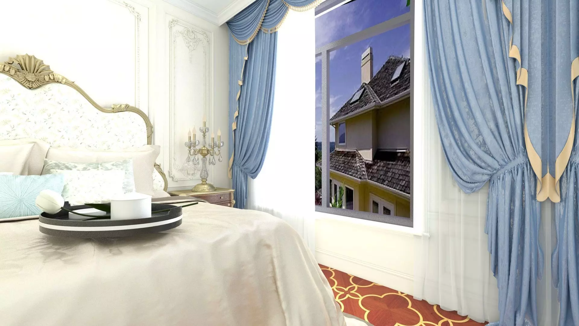 Bedroom in Royal Style  3D model_8