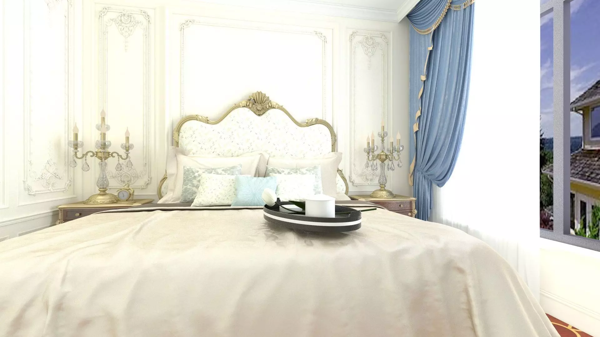 Bedroom in Royal Style  3D model_9