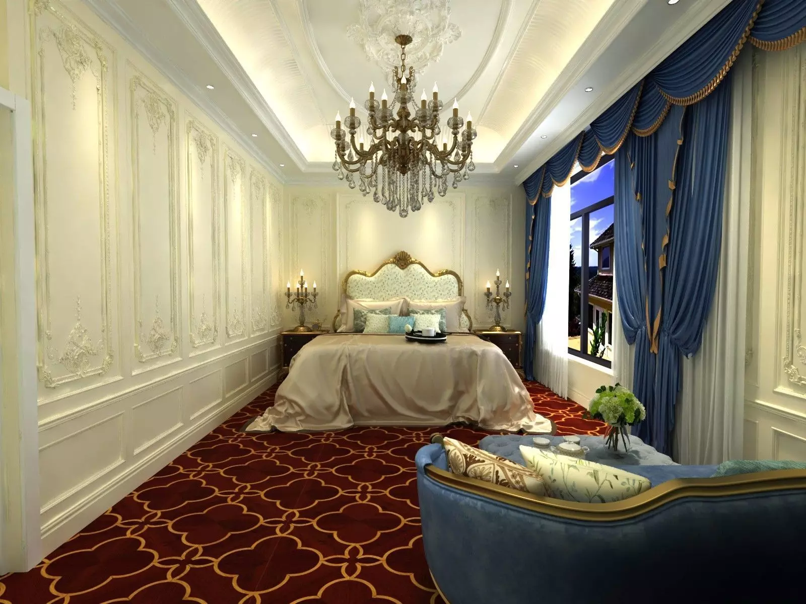 Bedroom in Royal Style  3D model_0