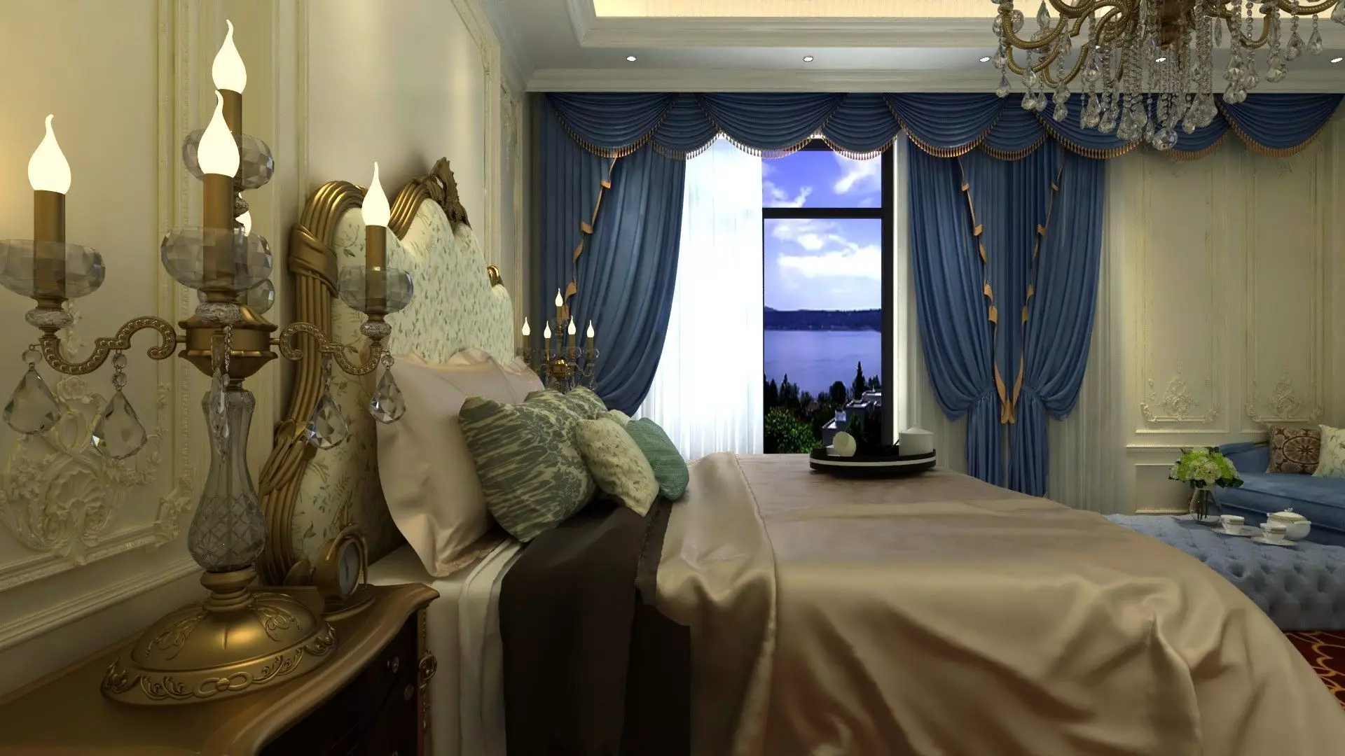 Bedroom in Royal Style  3D model_2