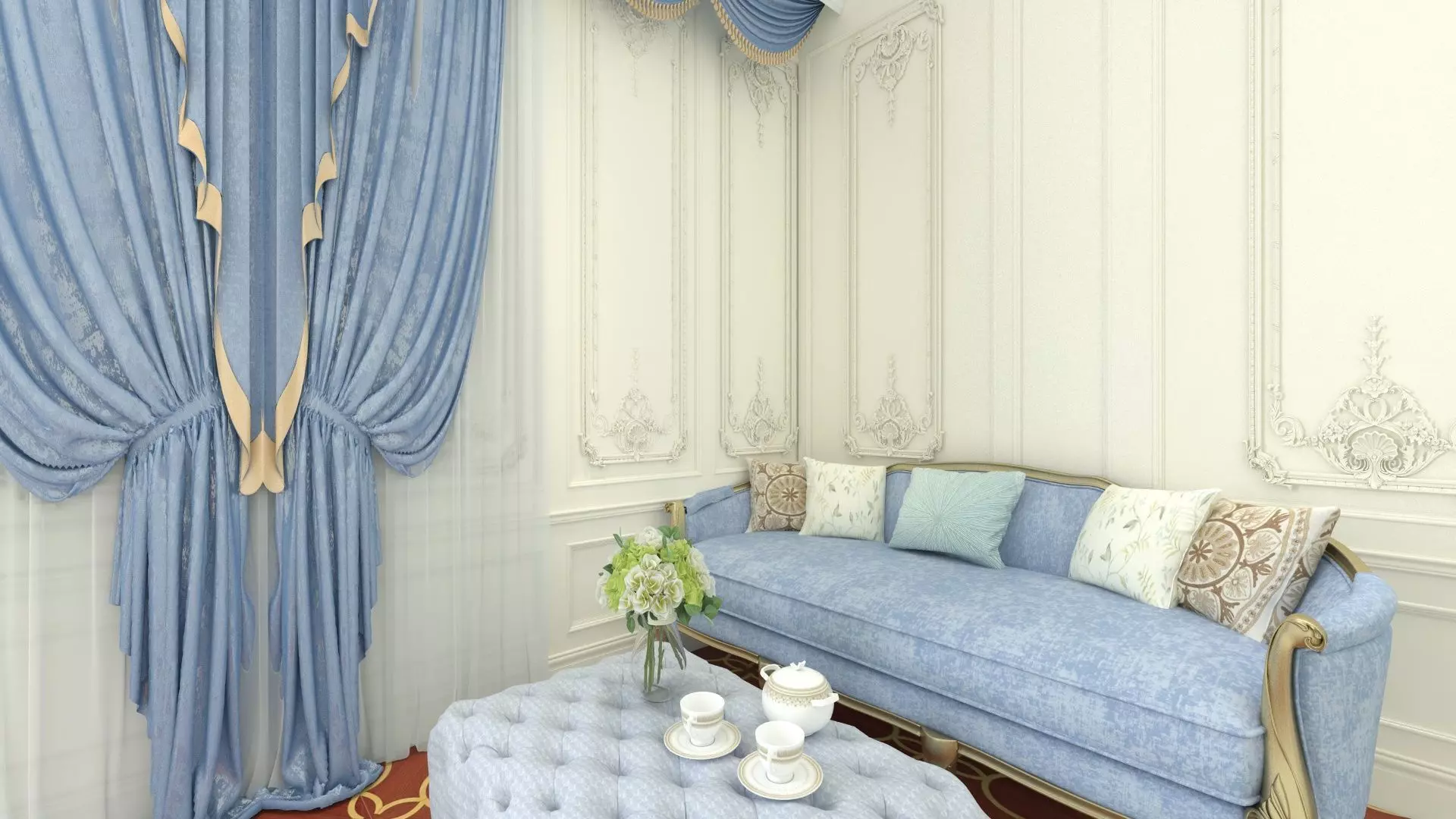Bedroom in Royal Style  3D model_7