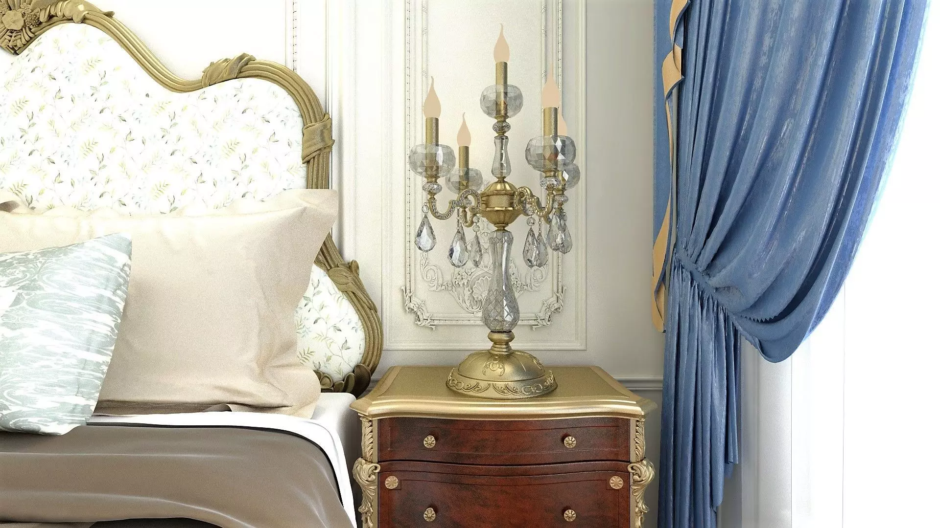 Bedroom in Royal Style  3D model_10