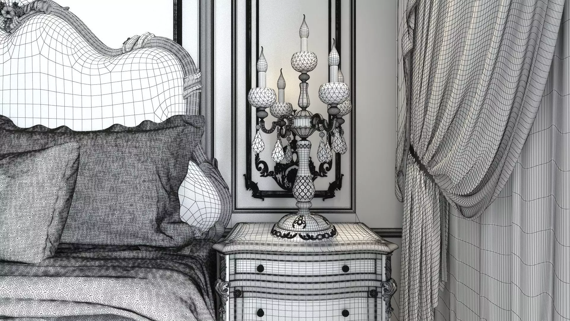 Bedroom in Royal Style  3D model_11