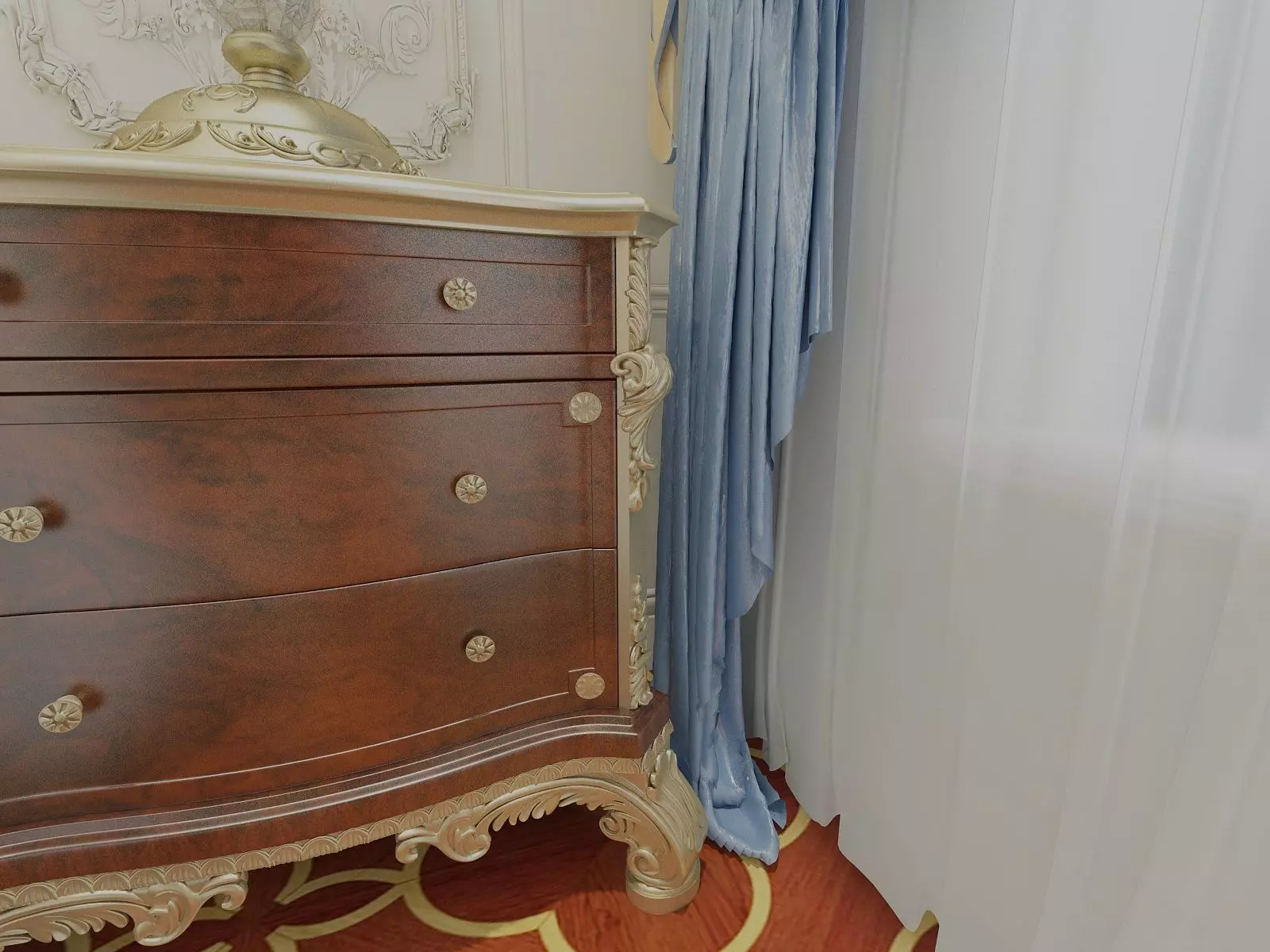 Bedroom in Royal Style  3D model_16