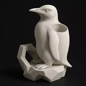 3D Penguin Pen Holder Model Creative Desk Decor 3D print model_0