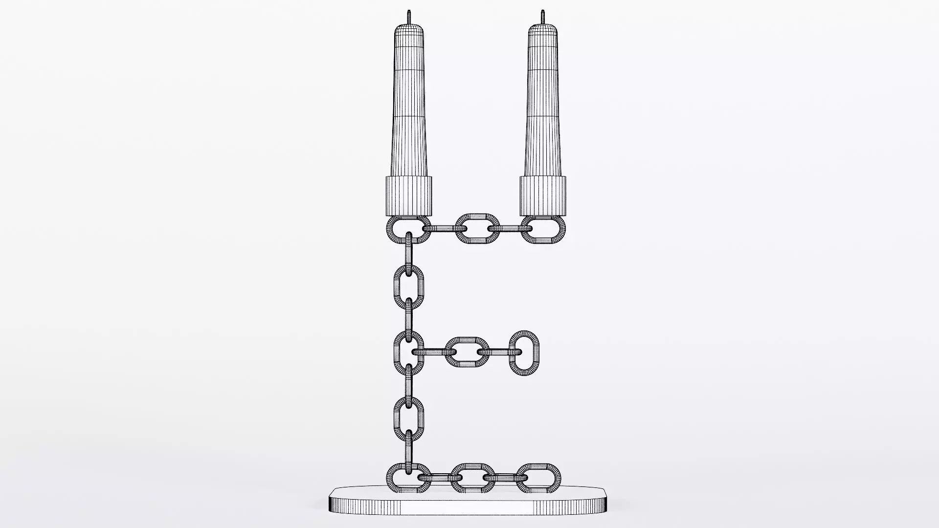 Alphabet E Chain Black Candleholder 3D Model True 4K PBR Render Low-poly 3D model_9