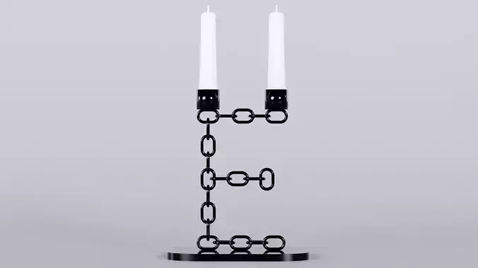 Alphabet E Chain Black Candleholder 3D Model True 4K PBR Render Low-poly 3D model Alphabet E Chain Black Candleholder 3D Model True 4K PBR Render Low-poly 3D model