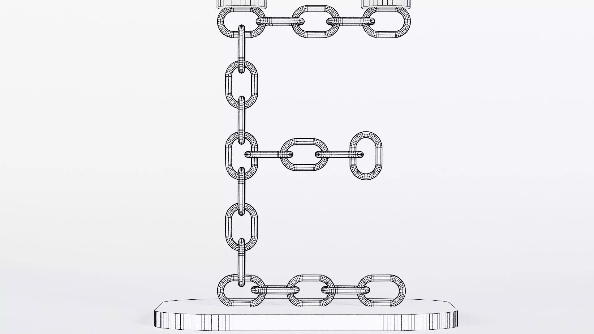 Alphabet E Chain Black Candleholder 3D Model True 4K PBR Render Low-poly 3D model_10