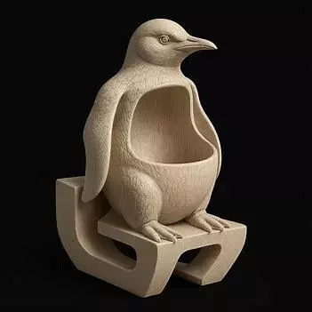 3D Penguin Pen Holder Model Modern Desk Decor 3D print model