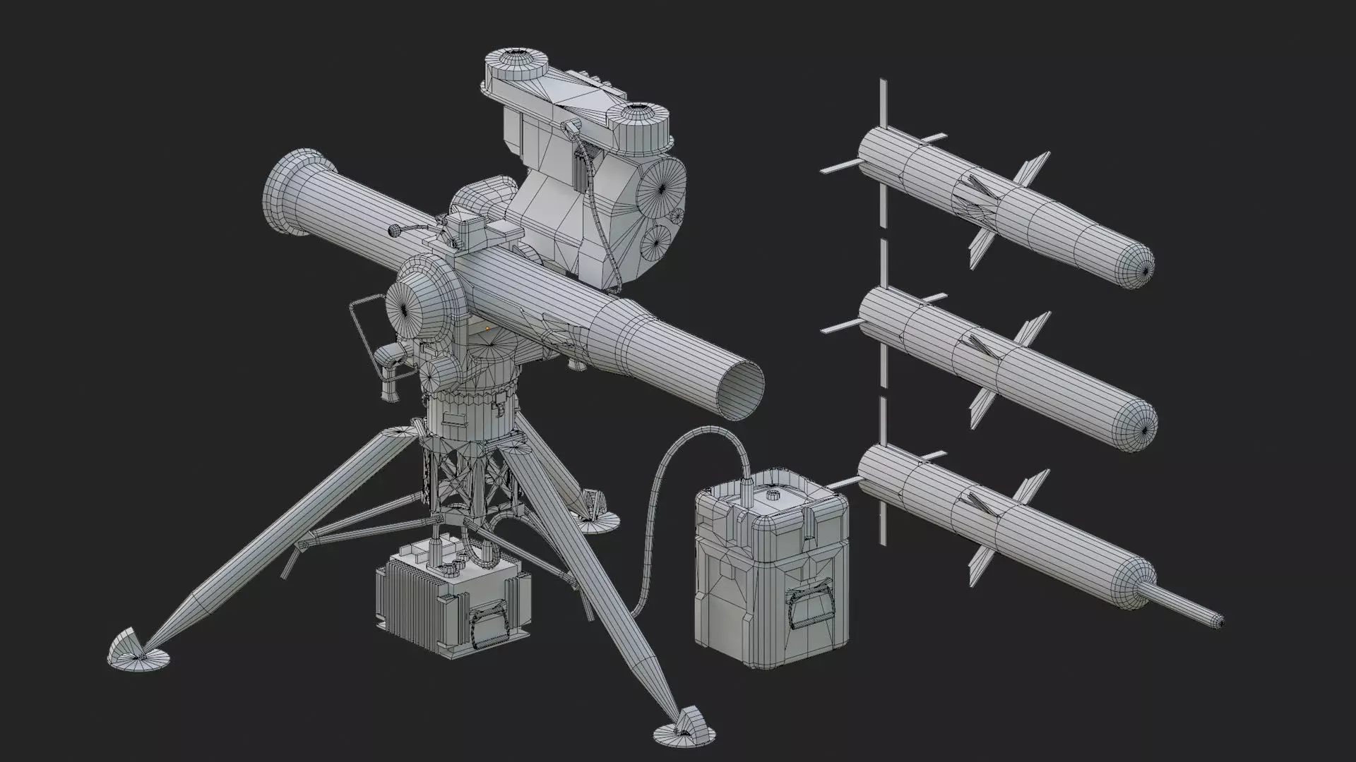 BGM 71 Tow Low-poly 3D model_7