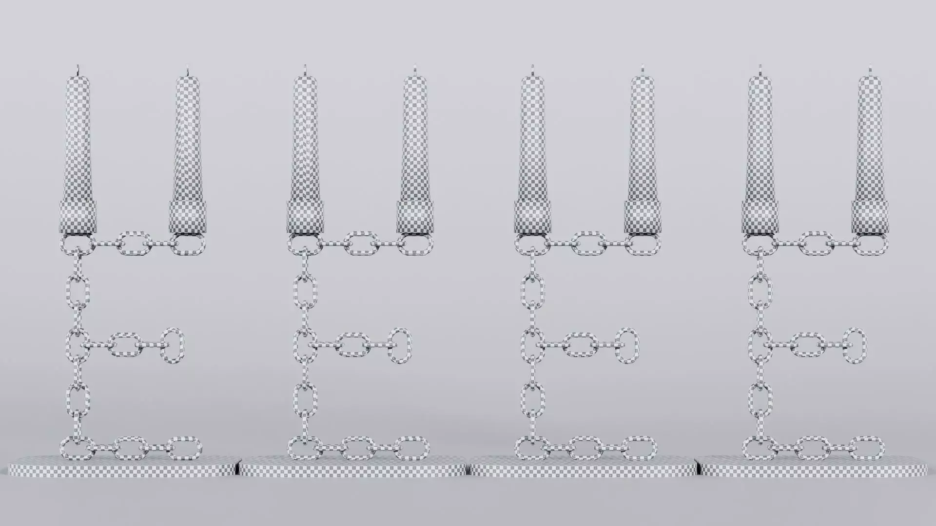 Alphabet E Chain Bronze Candleholder 3D Model True 4K PBR Render Low-poly 3D model_7