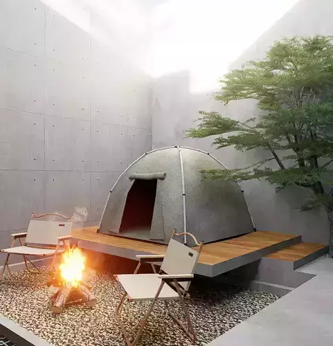 Culture Camp House Modern Tropical SketchUp Model 