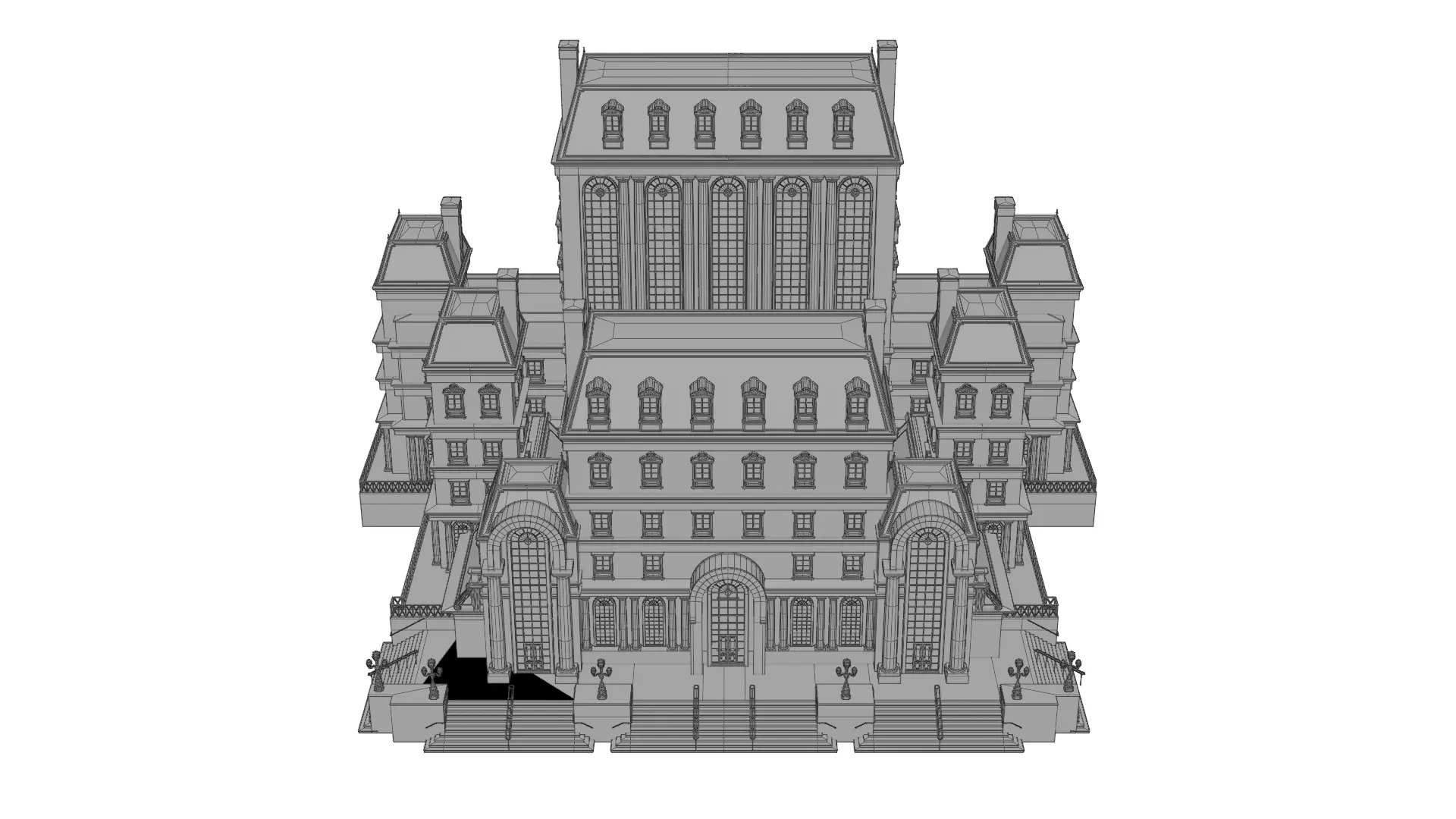 Classical European Building - House 1 3D model_13