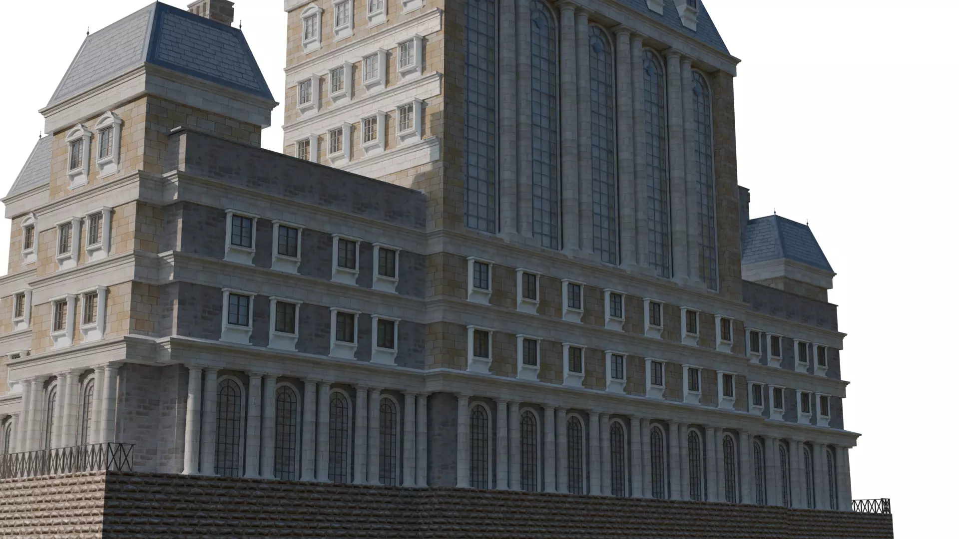 Classical European Building - House 1 3D model_8