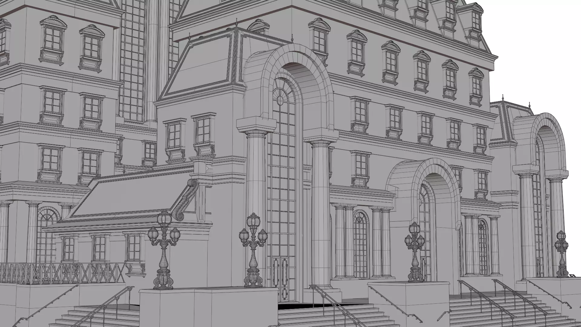 Classical European Building - House 1 3D model_16