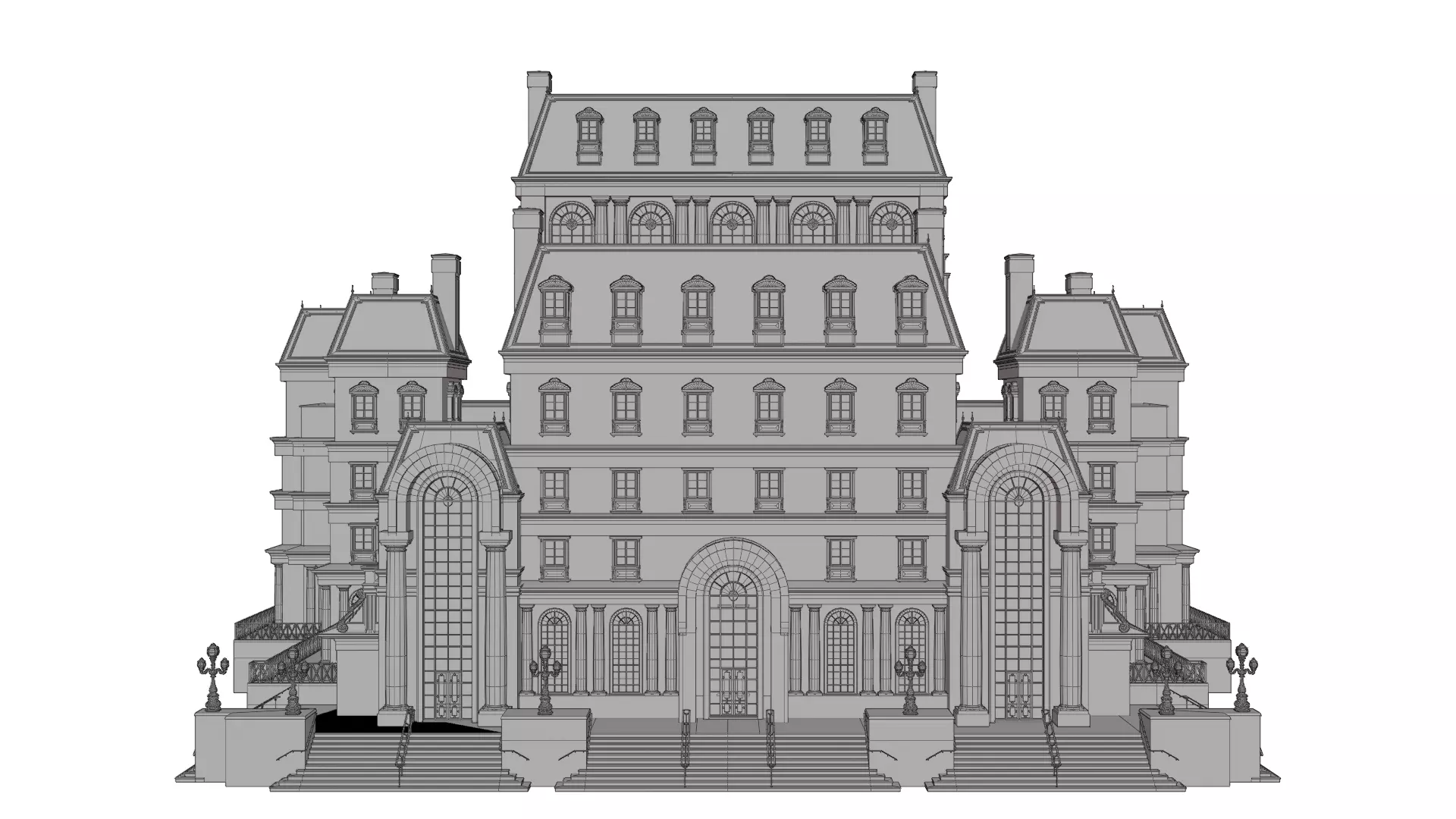 Classical European Building - House 1 3D model_11