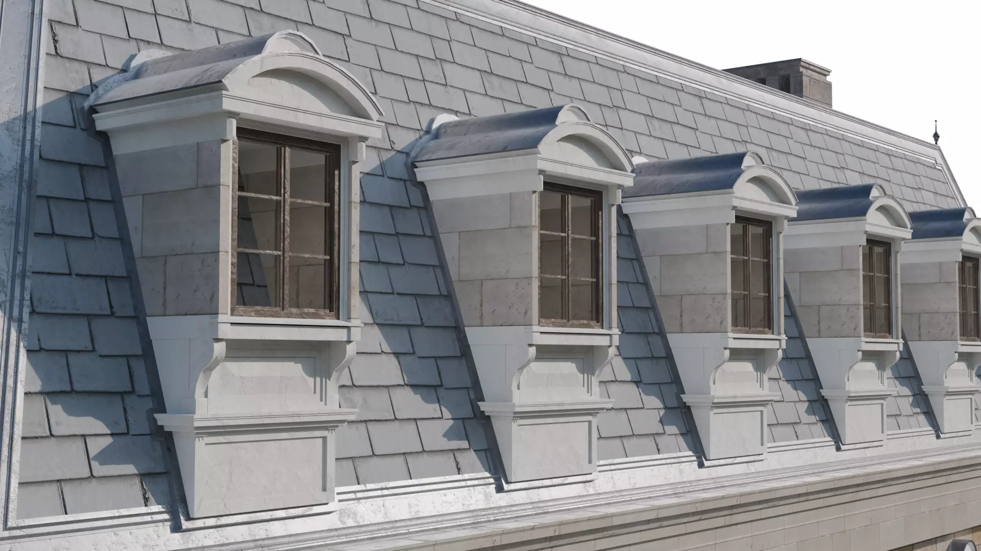 Classical European Building - House 1 3D model_6