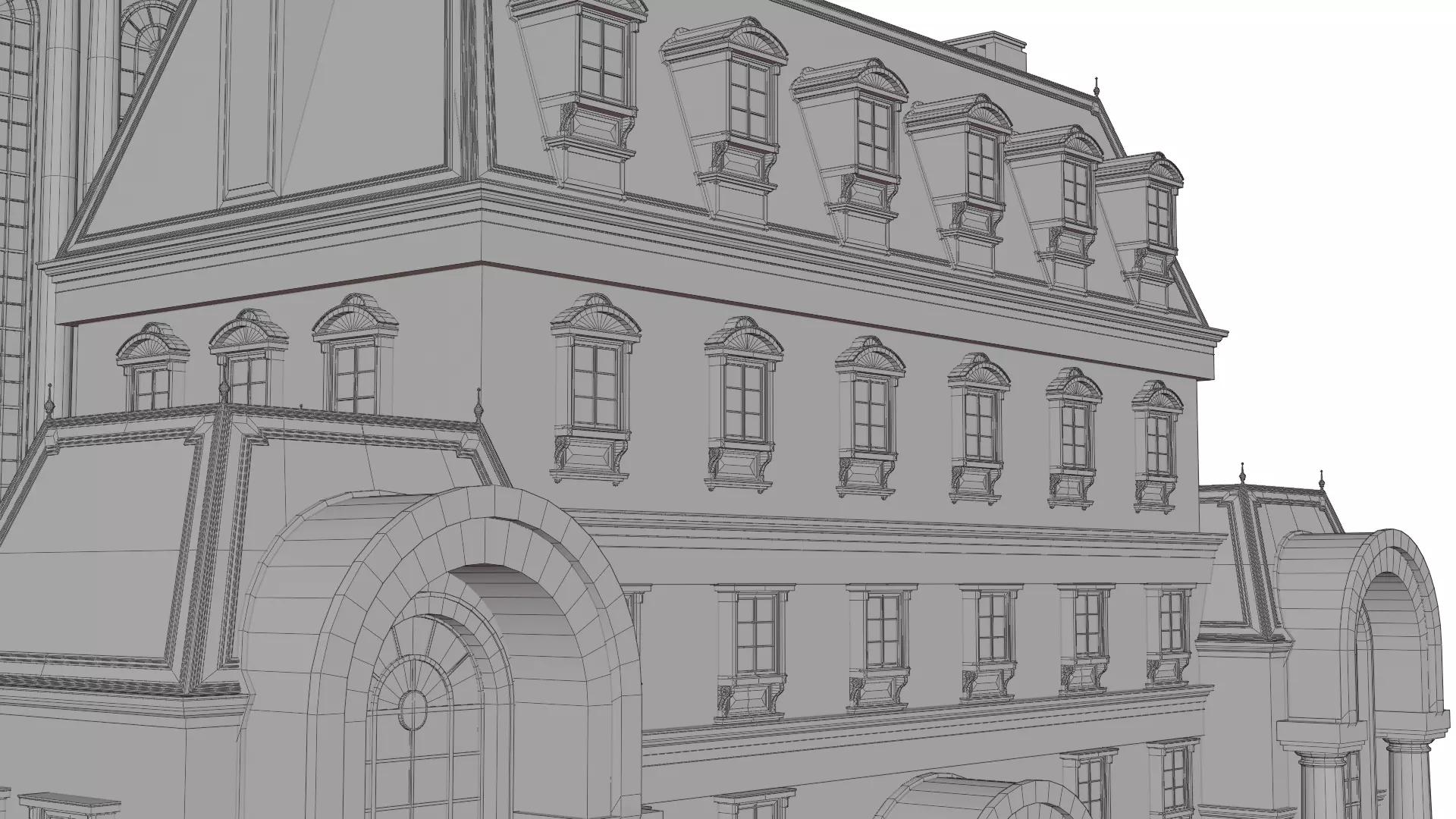 Classical European Building - House 1 3D model_14