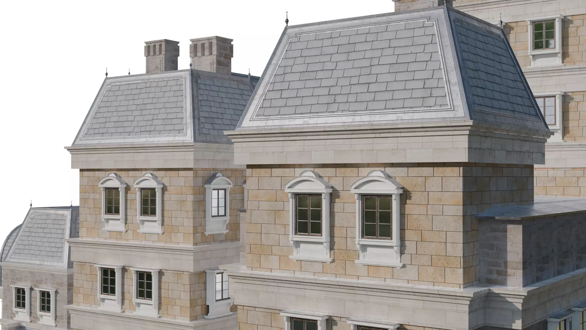 Classical European Building - House 1 3D model_9