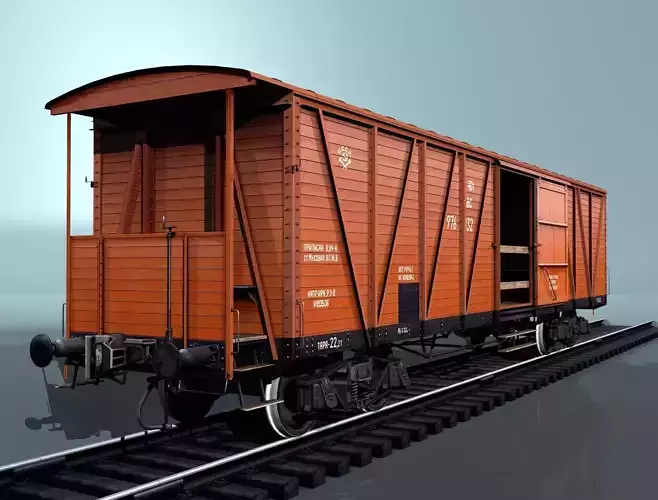 covered boxcar equipped with a hand brake