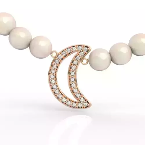 Stunning Crescent Moon Diamond Pendant 3D print model