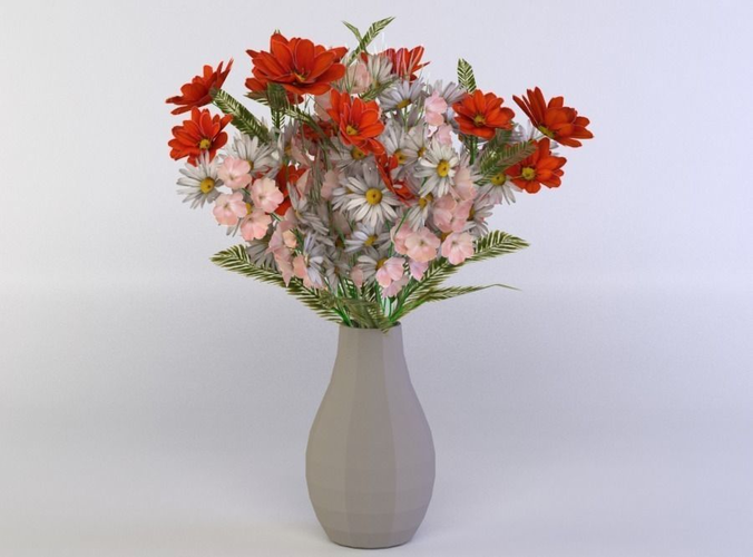 Flowers Bouquets Set 10 3D Model Low-poly 3D model