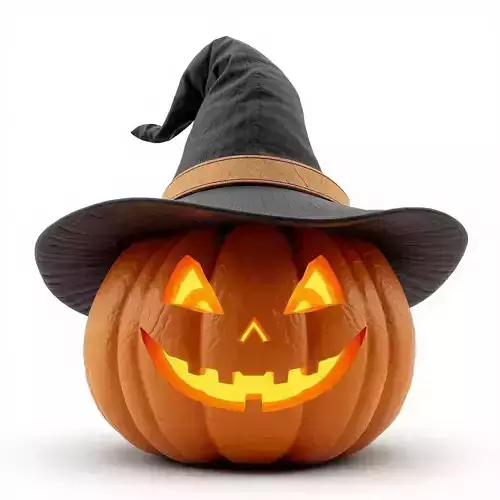 Realistic JackOLantern Witch 3D Model Spooky Sorcerer Prop