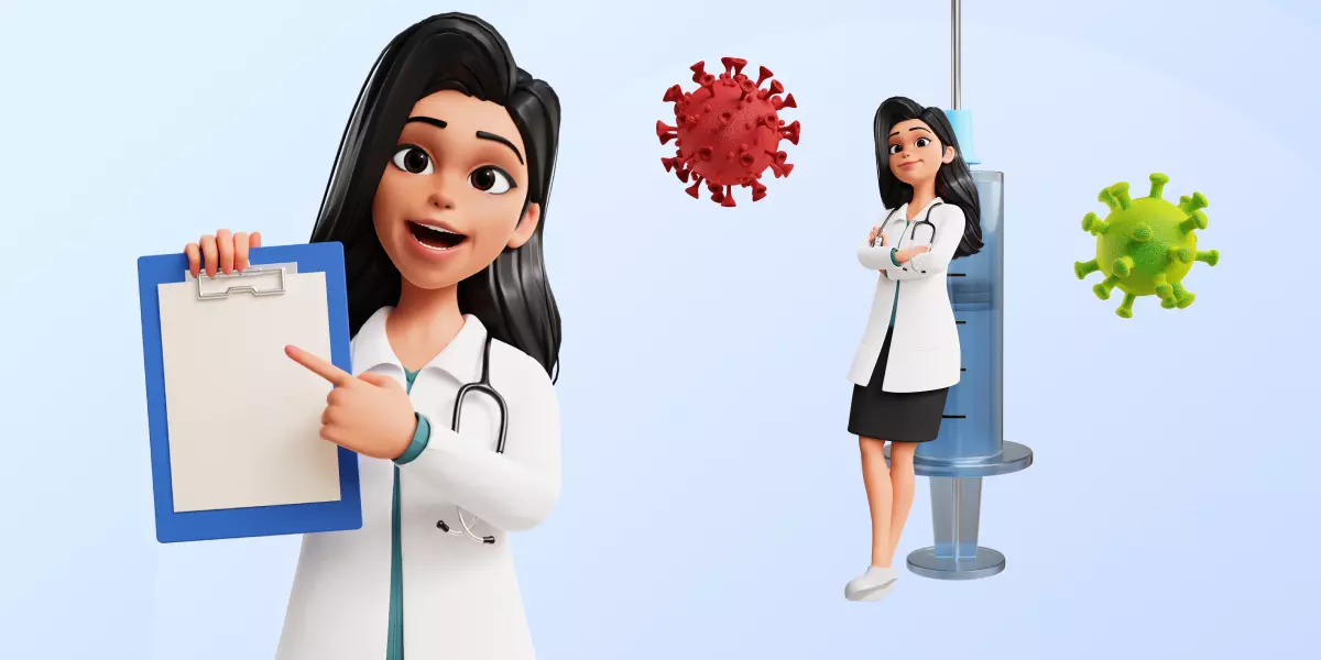Doctor Cartoon Female Character Free low-poly 3D model_0