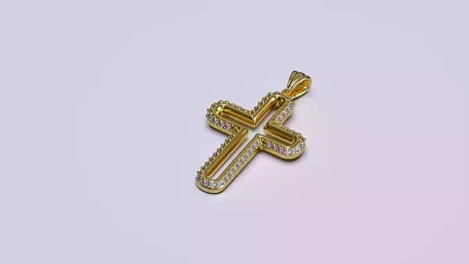 Cross Pendant 3D Printable Jewelry Model 3DM STL OBJ FBX KeyShot