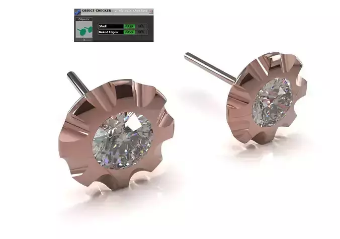 Flower STL 3D jewelry earring model je0153