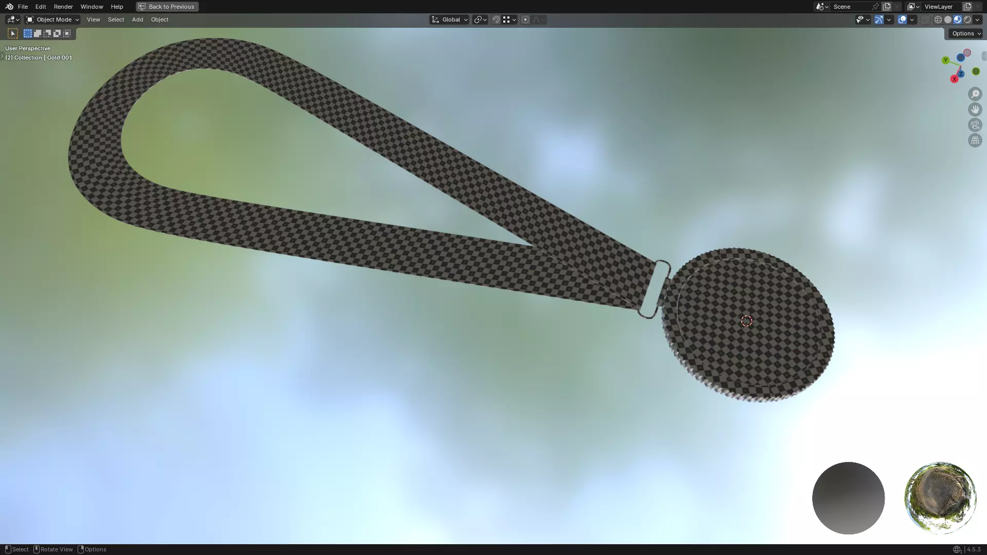 Gold Medal PBR 3D model_32