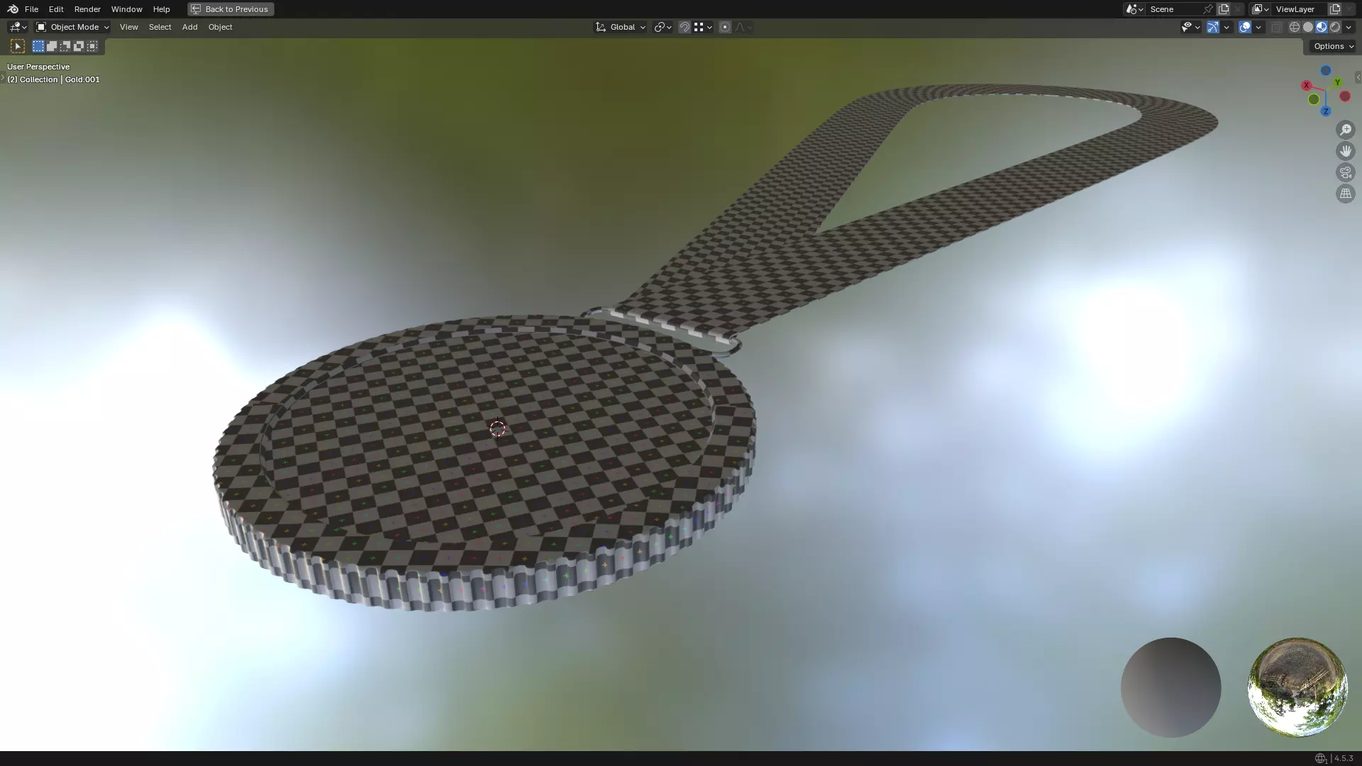 Gold Medal PBR 3D model_34