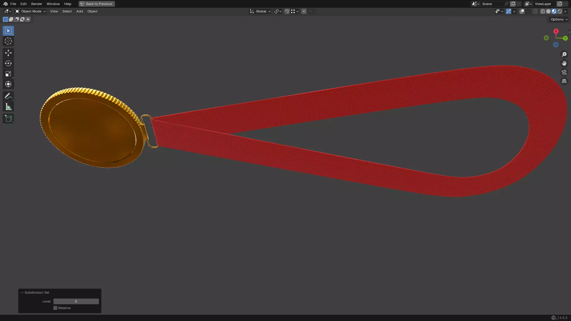 Gold Medal PBR 3D model_16