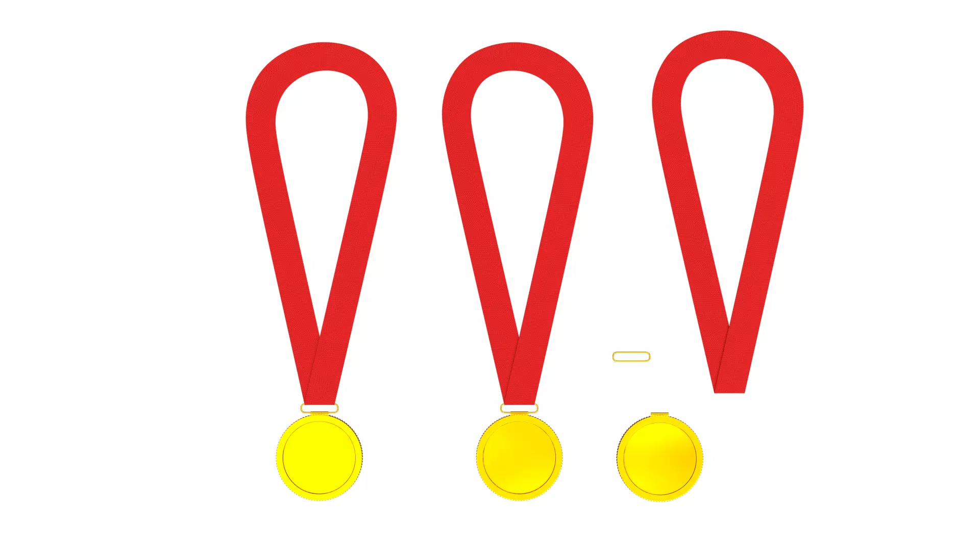 Gold Medal PBR 3D model_1