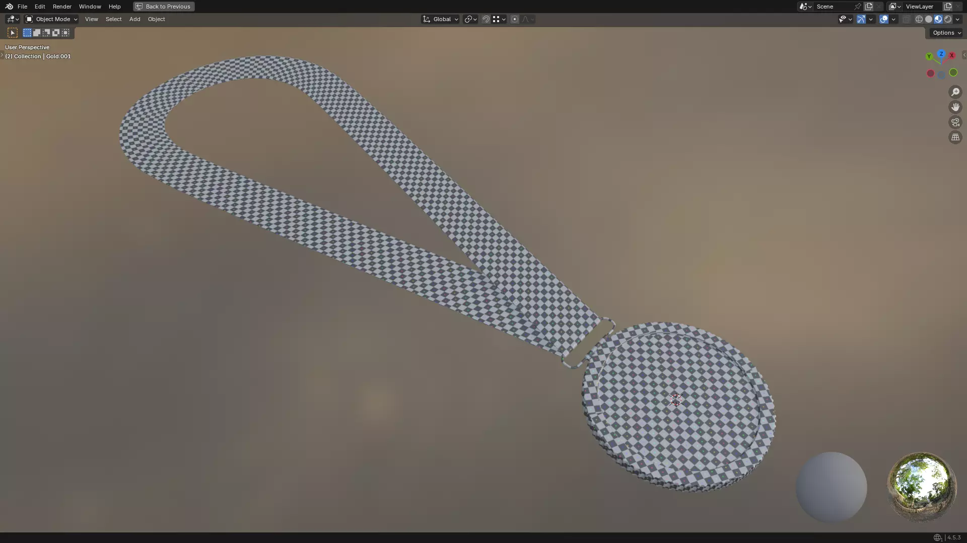 Gold Medal PBR 3D model_30