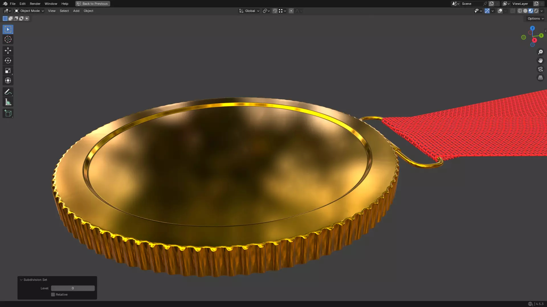 Gold Medal PBR 3D model_17