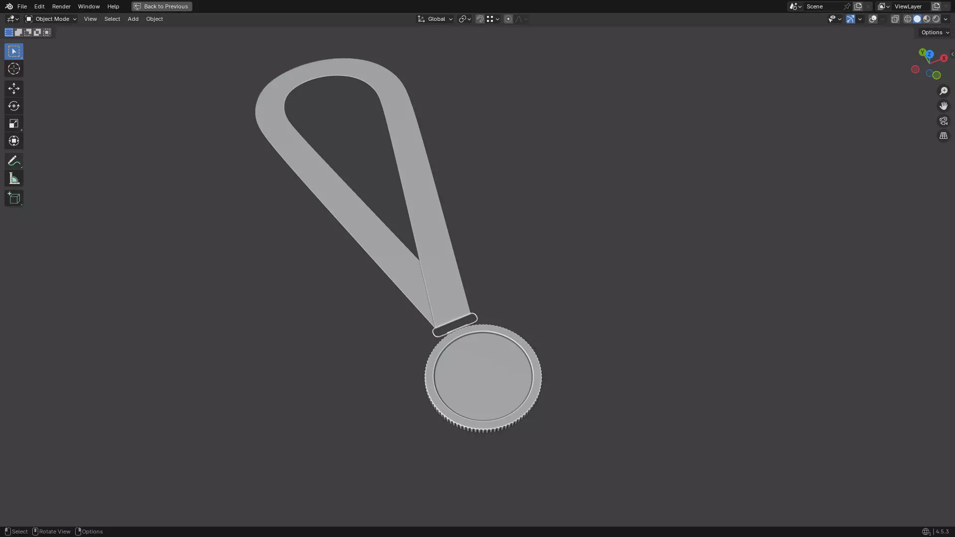 Gold Medal PBR 3D model_7