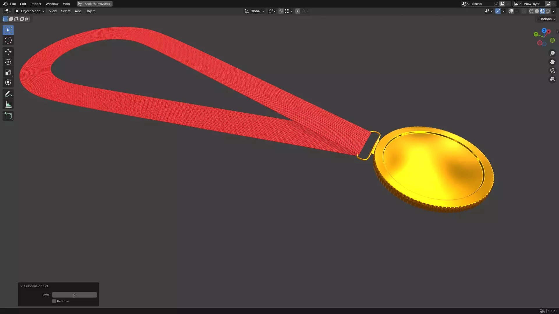 Gold Medal PBR 3D model_14