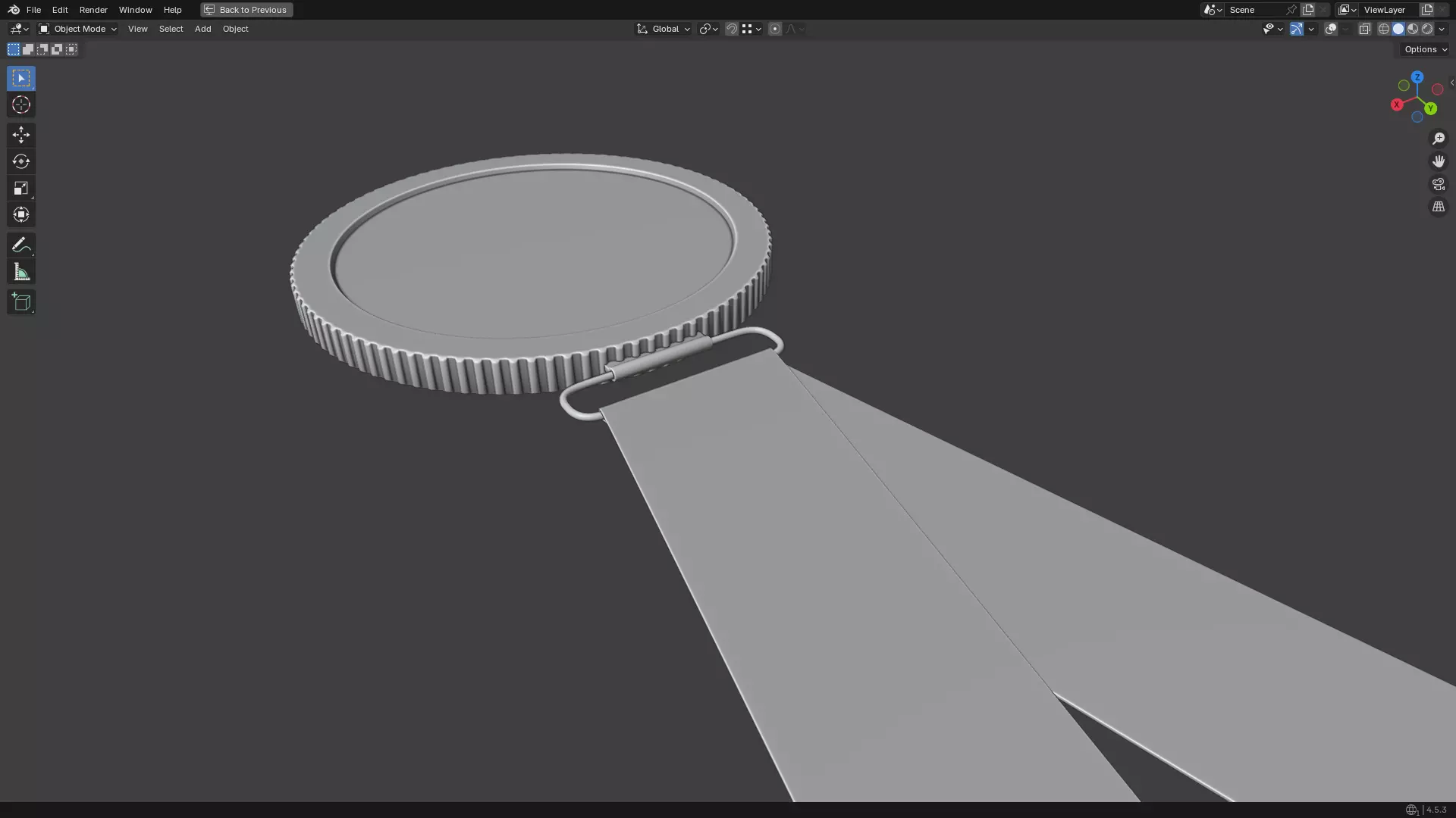 Gold Medal PBR 3D model_11