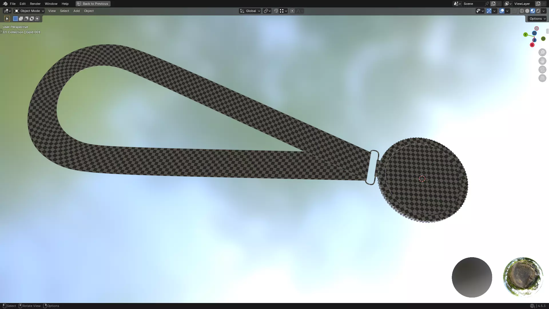 Gold Medal PBR 3D model_31