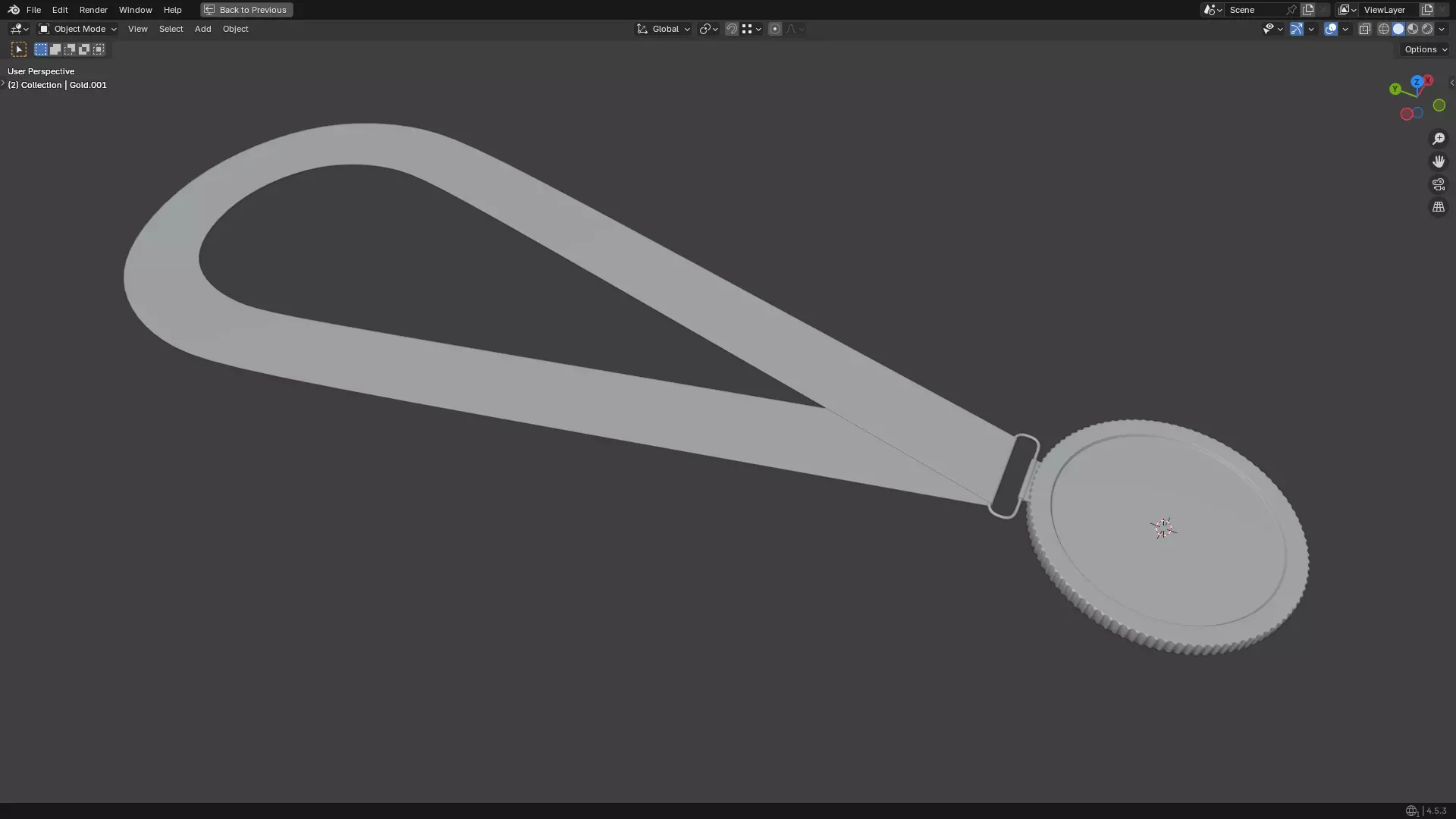 Gold Medal PBR 3D model_37