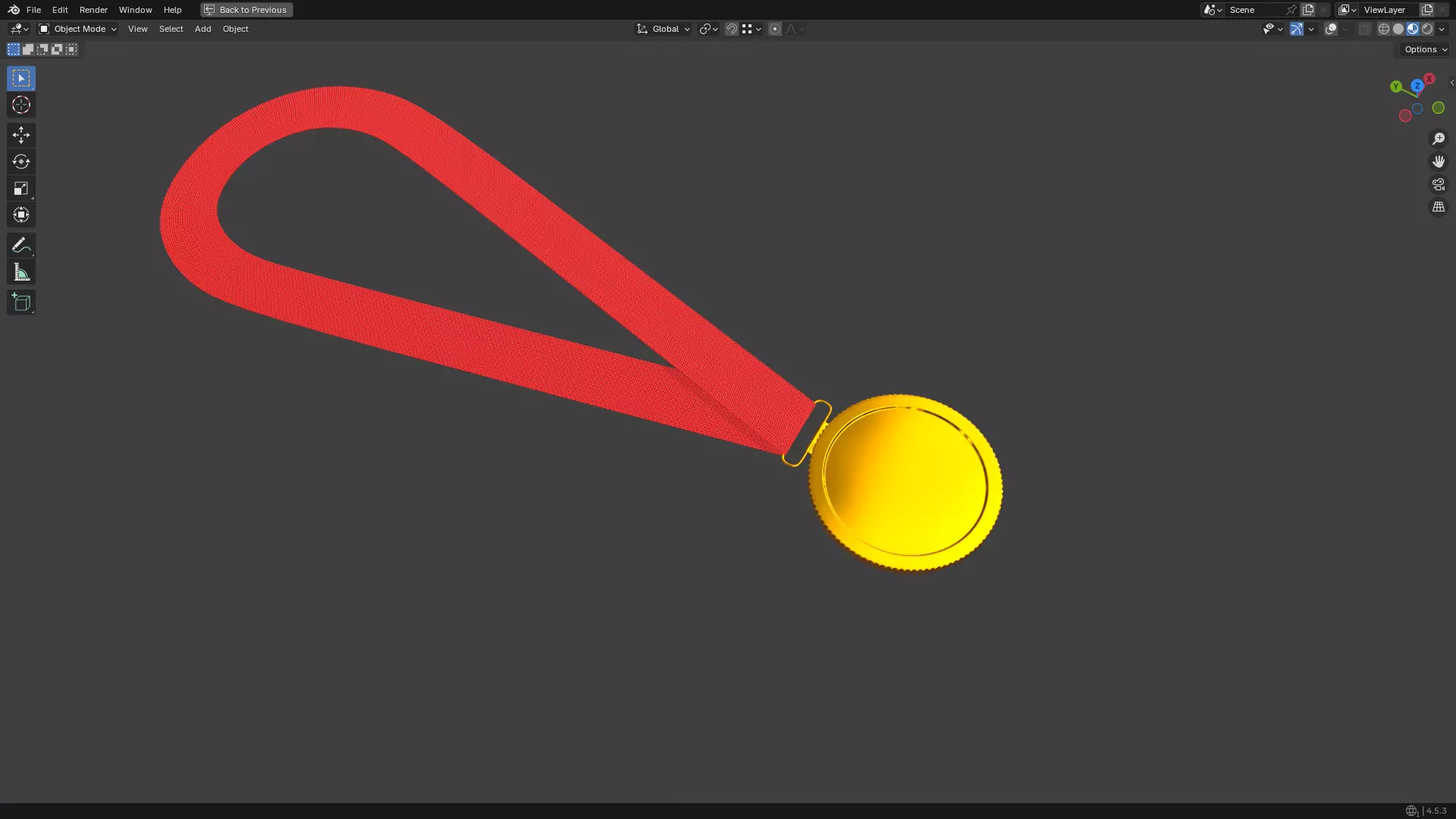 Gold Medal PBR 3D model_13