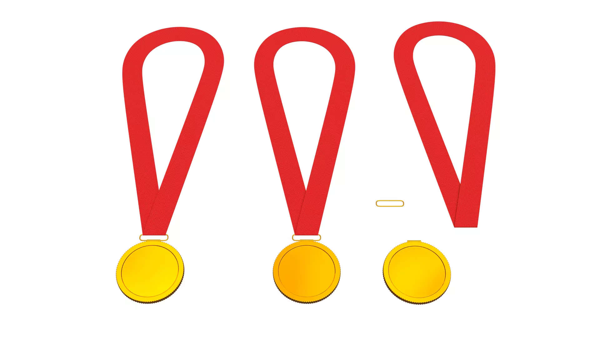 Gold Medal PBR 3D model_2